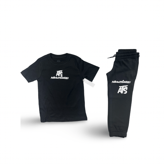 Kids Sweatpants Set (Black on Black)