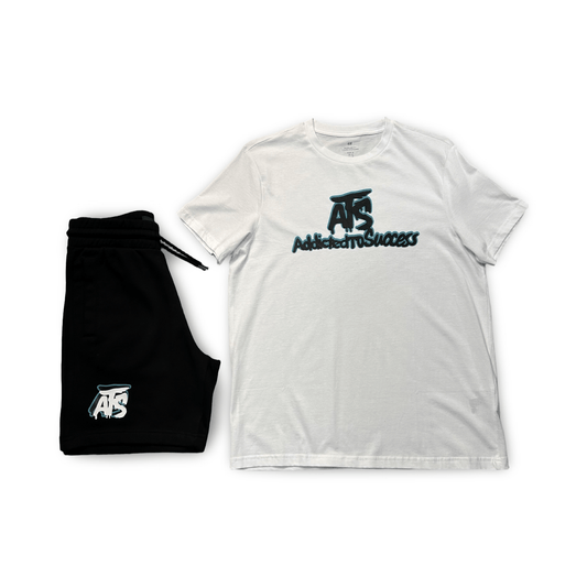 Shirt/Shorts Set (White on black)