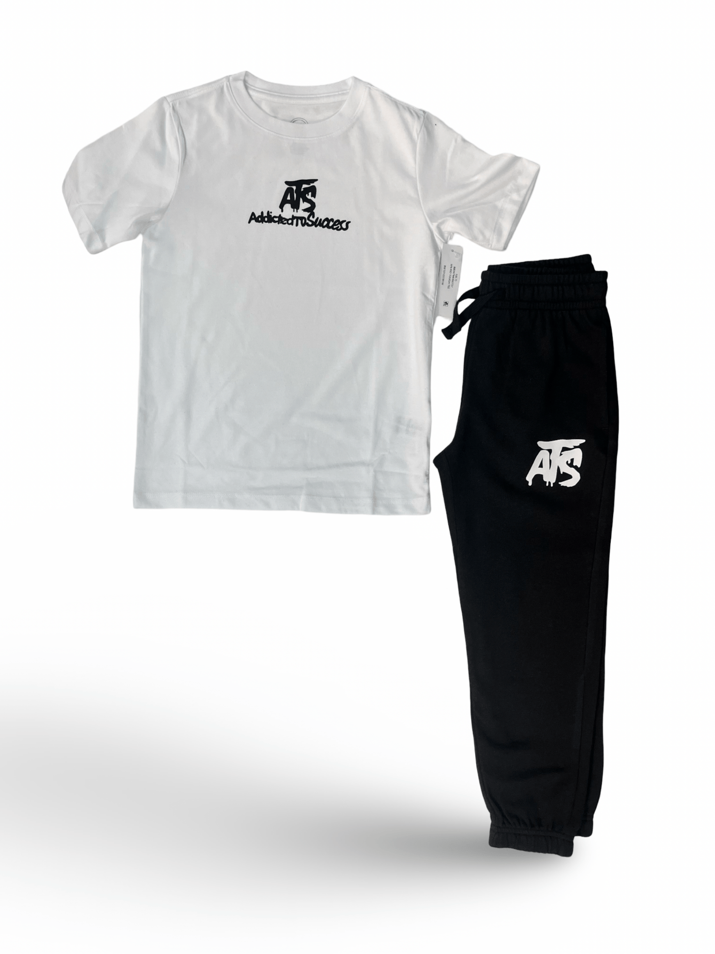 Kid’s Sweatpants Set (White on Black)