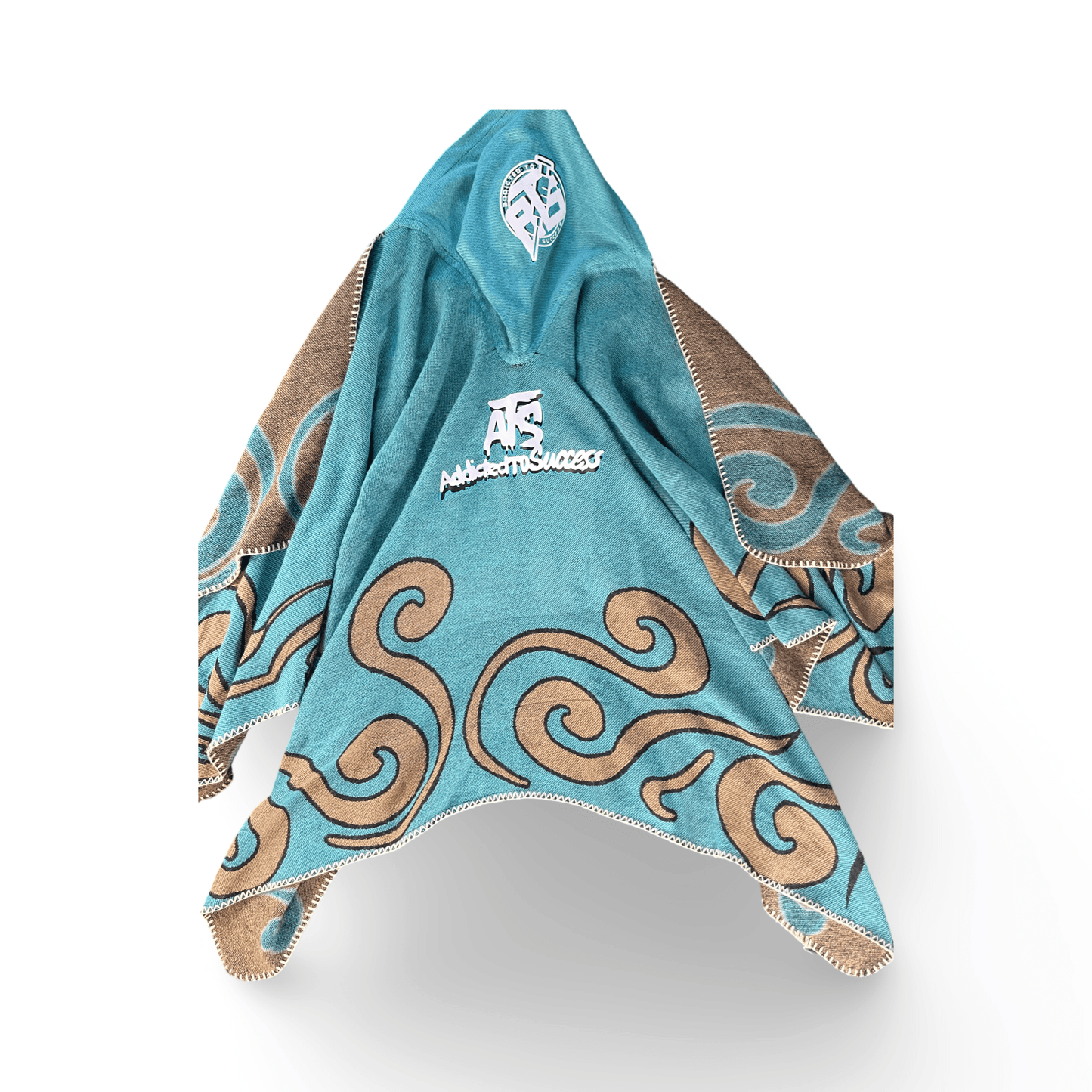 Hooded Pashmina (Teal & Gold)